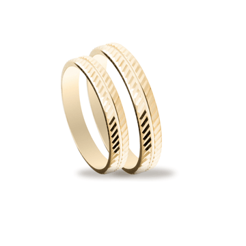 Βέρες Σετ Χρυσές με Σχέδιο MASCHIO FEMMINA SL10 - themelidisjewels